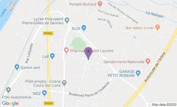 Localisation Cosne Saint Laurent Bp - 58200