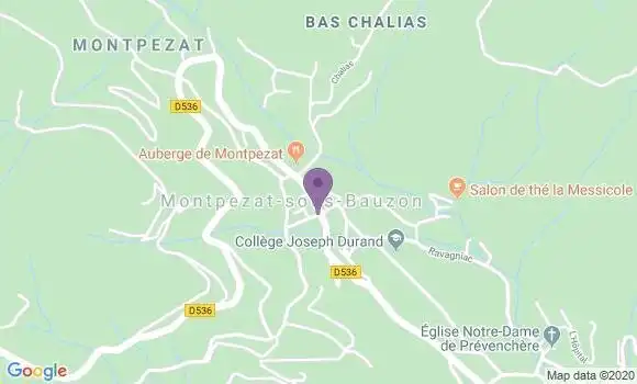 Localisation Montpezat sous Bauzon Bp - 07560