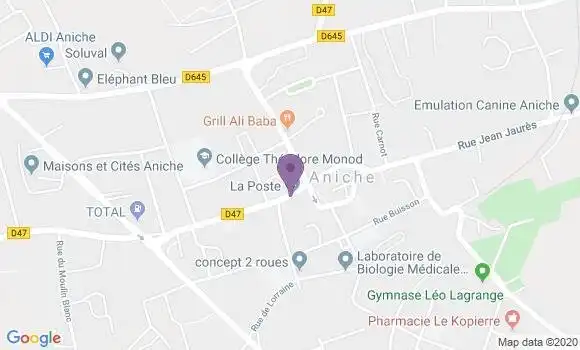 Localisation Aniche - 59580