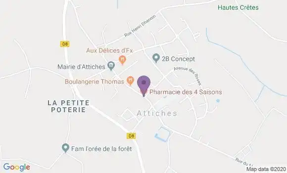 Localisation Attiches Bp - 59551
