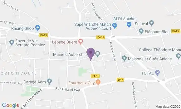 Localisation Auberchicourt Bp - 59165