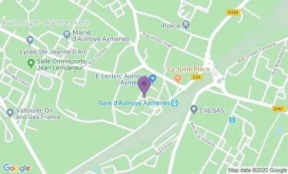 Localisation Aulnoye Aymeries - 59620