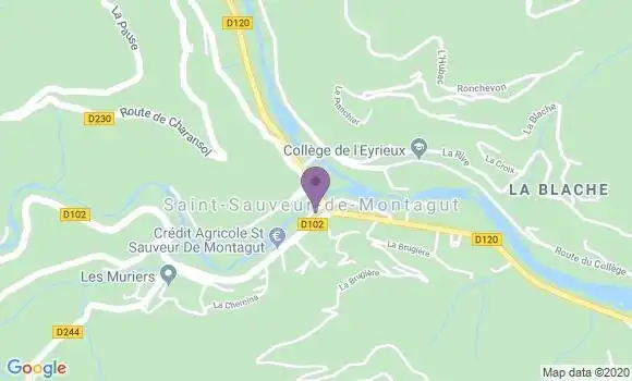 Localisation Les Ollieres sur Eyrieux Bp - 07360