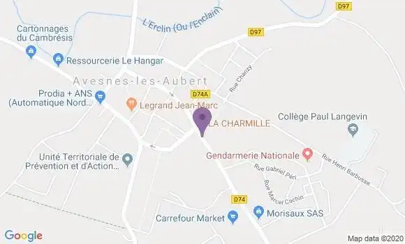 Localisation Avesnes lez Aubert - 59129