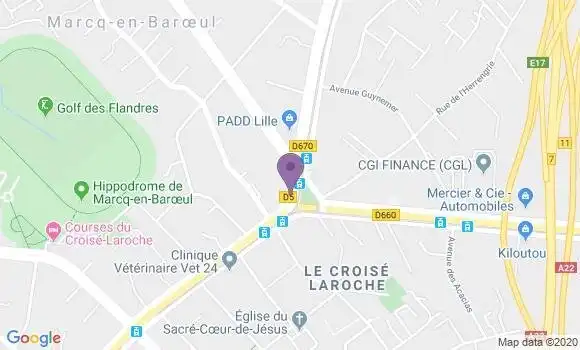 Localisation Marcq En Baroeul Croise Bp - 59700