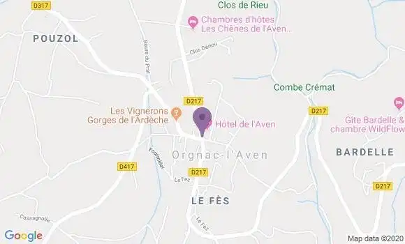 Localisation Orgnac l