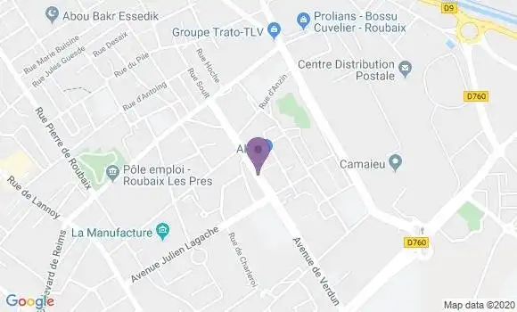 Localisation Roubaix Trois Ponts Bp - 59100