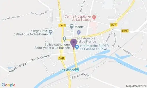 Localisation La Bassee - 59480