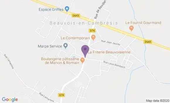 Localisation Beauvois En Cambresis Bp - 59157