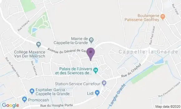 Localisation Cappelle la Grande Bp - 59180