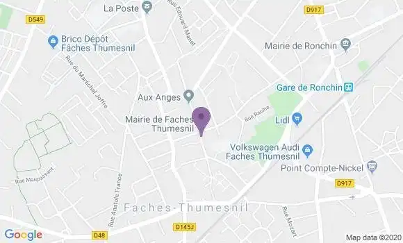 Localisation Faches Thumesnil - 59155