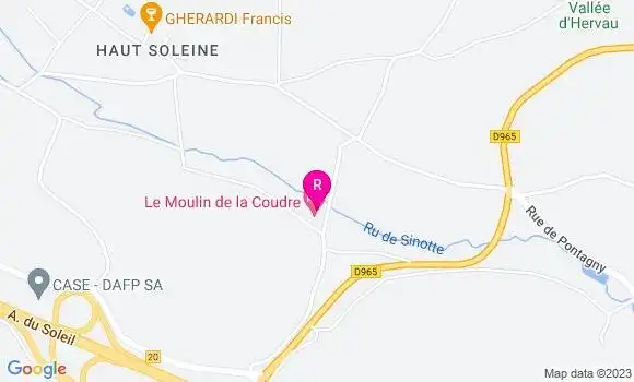 Localisation Restaurant  Le Moulin de la Coudre