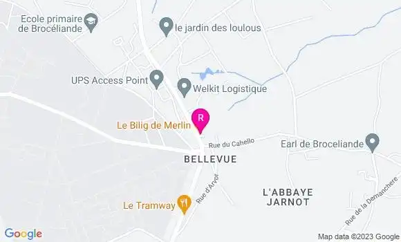 Localisation Crêperie Le Bilig de Merlin
