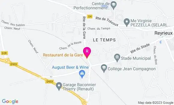 Localisation Restaurant de la Gare