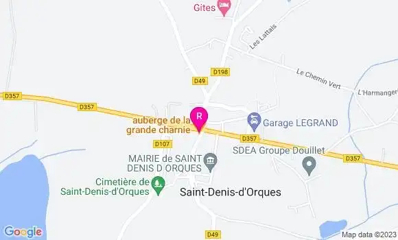 Localisation Auberge de la Grande Charnie