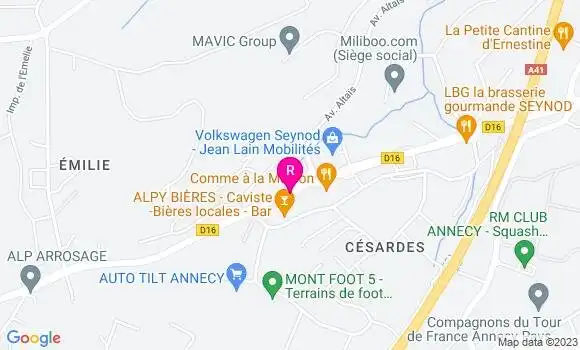 Localisation Restaurant  Au Cherch