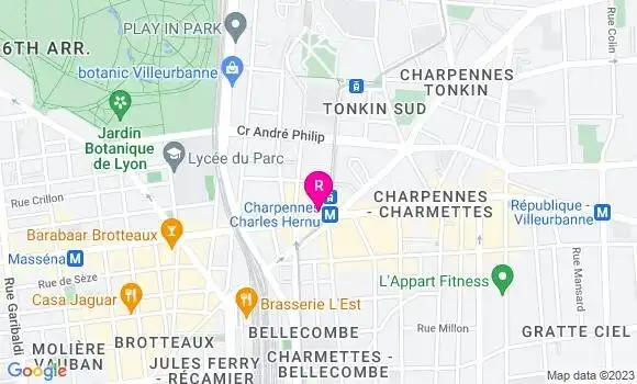 Localisation Brasserie des Charpennes