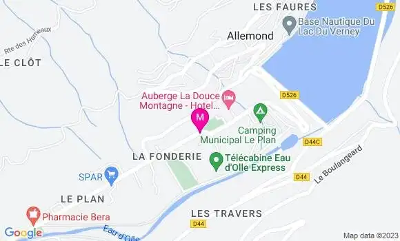 Localisation Pizzeria Bar de l