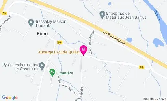 Localisation Auberge Escude Quillet