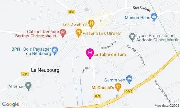 Localisation Restaurant  La Table de Tom