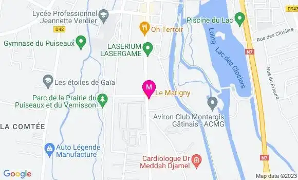 Localisation Restaurant Bar Le Marigny