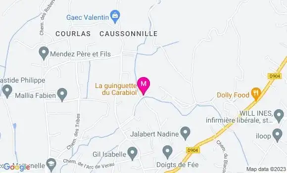 Localisation Restaurant Bio La Guinguette du Carabiol