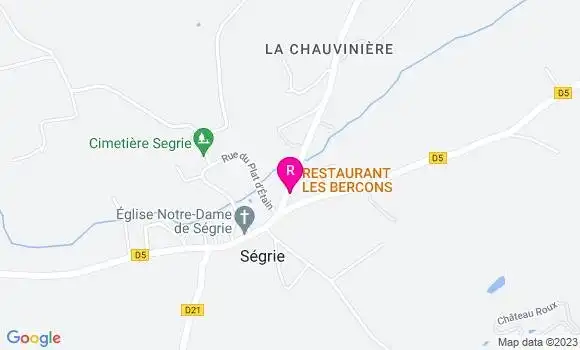 Localisation Restaurant  Les Bercons
