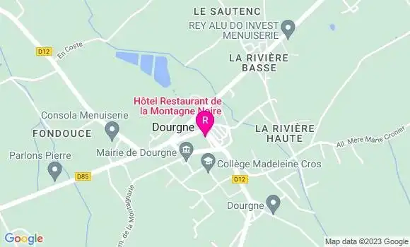 Localisation Hôtel Restaurant de la Montagne Noire