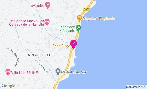 Localisation Restaurant  Eden Plage