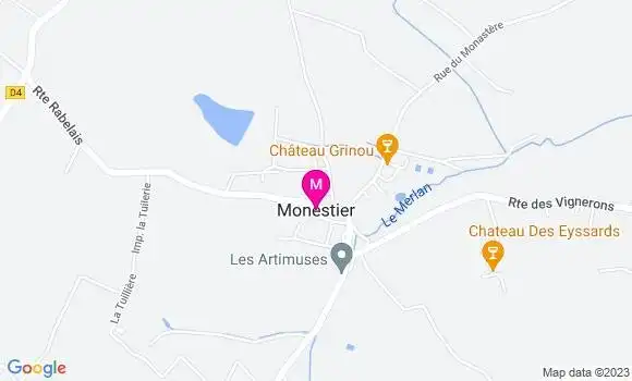 Localisation Restaurant Bar Le Prieuré de Monestier