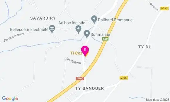 Localisation Restaurant  Ti Coz