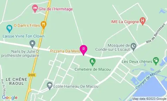 Localisation Pizzeria Da Melo