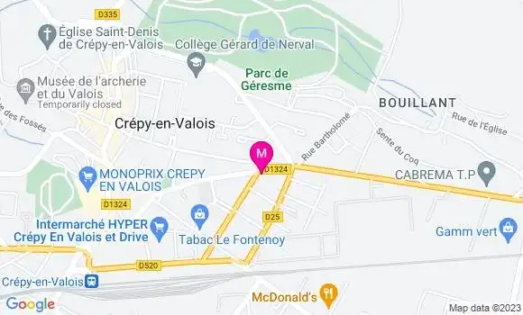 Localisation Restaurant  Café du Valois