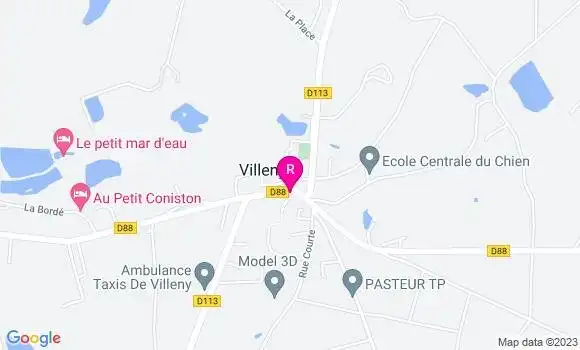 Localisation Auberge de Villeny