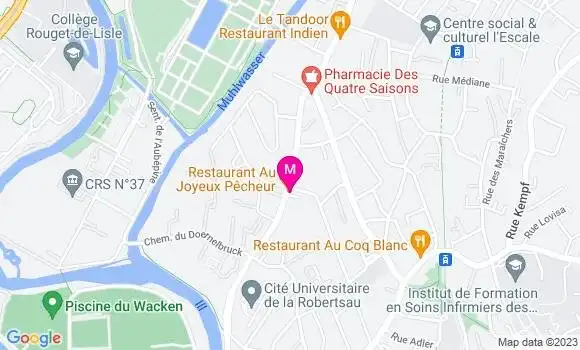 Localisation Restaurant Alsacien Au Joyeux Pêcheur