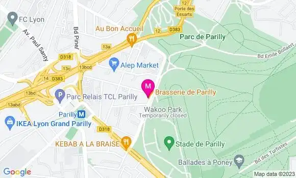 Localisation Brasserie de Parilly