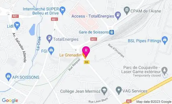 Localisation Restaurant  Le Grenadin