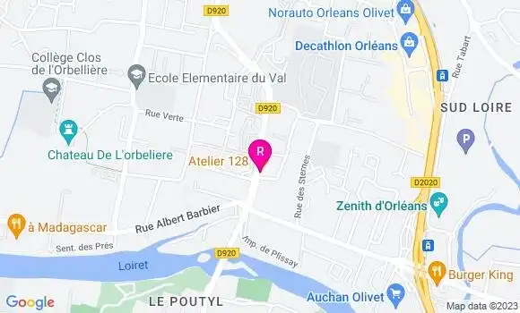 Localisation Restaurant  Le 128