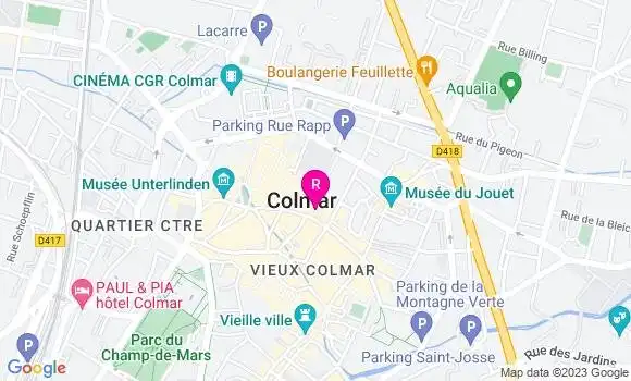Localisation Restaurant  Aux Armes de Colmar