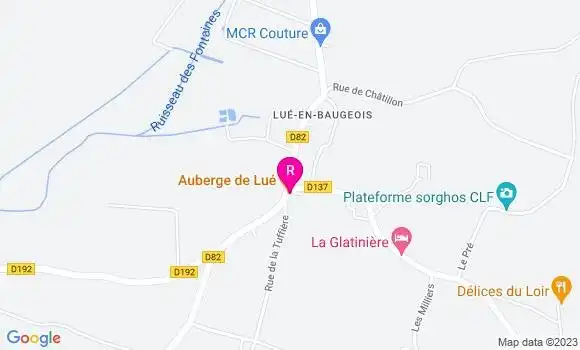 Localisation Auberge de Lué