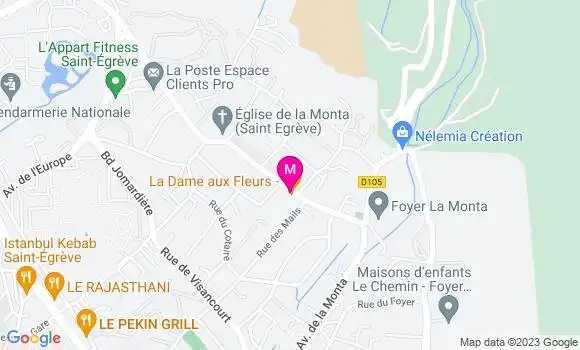 Localisation Restaurant  La Dame aux Fleurs