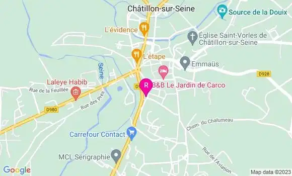Localisation Café de la Charme
