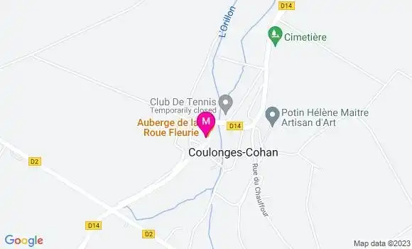 Localisation Auberge de la Roue Fleurie