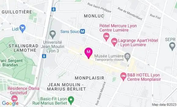 Localisation Restaurant  Monplaisir Côté Cour