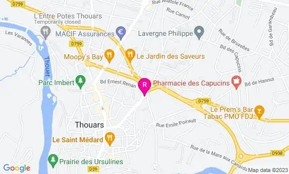 Localisation Restaurant  Le Prevost