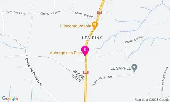 Localisation Auberge des Pins