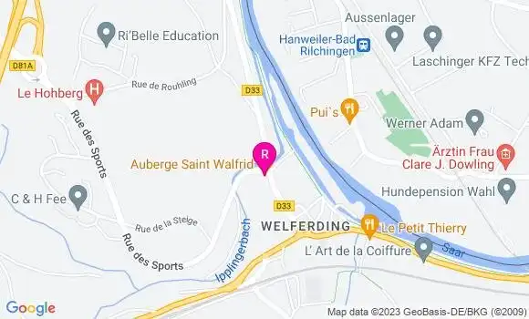 Localisation Auberge Saint Walfrid