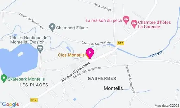 Localisation Restaurant  Le Clos Monteils
