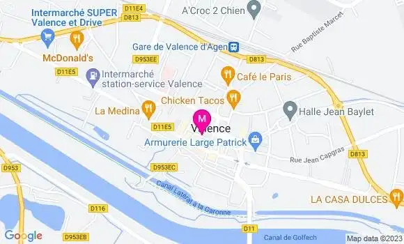 Localisation Crêperie Les Petits Tabliers