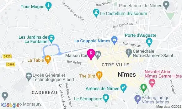 Localisation Restaurant  Ciel de Nîmes